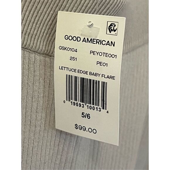 Good American Lettuce Edge Baby Flare Knit Pants 5/6 NEW - Picture 4 of 5